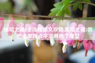 黑暗之魂3全流程图文攻略,黑暗之魂3我把卡里姆点字圣典给了魔女