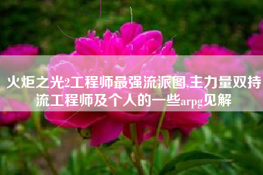 火炬之光2工程师最强流派图,主力量双持流工程师及个人的一些arpg见解