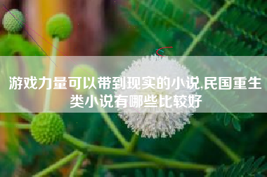 游戏力量可以带到现实的小说,民国重生类小说有哪些比较好