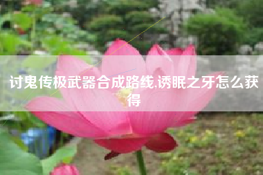 讨鬼传极武器合成路线,诱眠之牙怎么获得