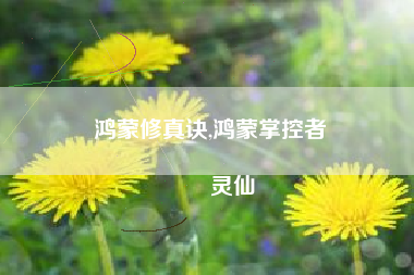 鸿蒙修真诀,鸿蒙掌控者
灵仙 鸿蒙修真诀,鸿蒙掌控者
灵仙