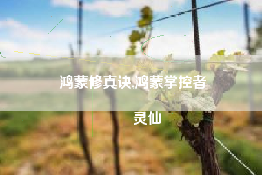 鸿蒙修真诀,鸿蒙掌控者
灵仙 鸿蒙修真诀,鸿蒙掌控者
灵仙