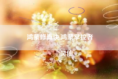 鸿蒙修真诀,鸿蒙掌控者
灵仙 鸿蒙修真诀,鸿蒙掌控者
灵仙