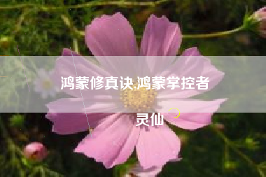 鸿蒙修真诀,鸿蒙掌控者
灵仙 鸿蒙修真诀,鸿蒙掌控者
灵仙