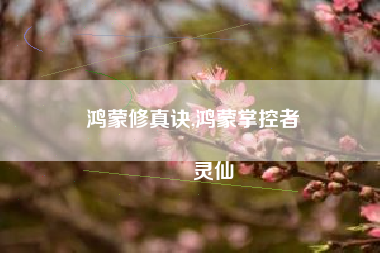 鸿蒙修真诀,鸿蒙掌控者
灵仙 鸿蒙修真诀,鸿蒙掌控者
灵仙