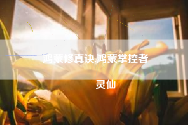 鸿蒙修真诀,鸿蒙掌控者
灵仙 鸿蒙修真诀,鸿蒙掌控者
灵仙