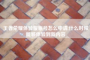 王者荣耀体验服账号怎么申请,什么时候能够体验到新内容