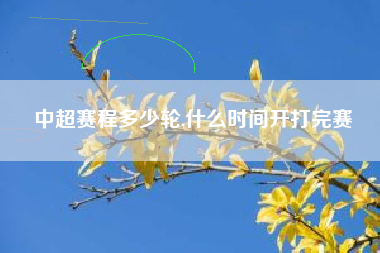 中超赛程多少轮,什么时间开打完赛