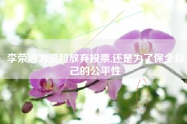 李荣浩为灵超放弃投票,还是为了保全自己的公平性