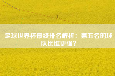 足球世界杯最终排名解析：第五名的球队比谁更强？