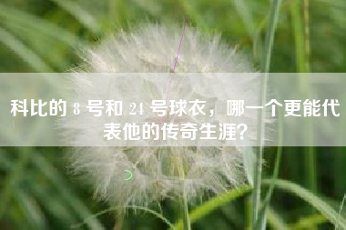 科比的 8 号和 24 号球衣,哪一个更能代表他的传奇生涯?