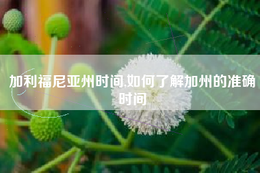 加利福尼亚州时间,如何了解加州的准确时间