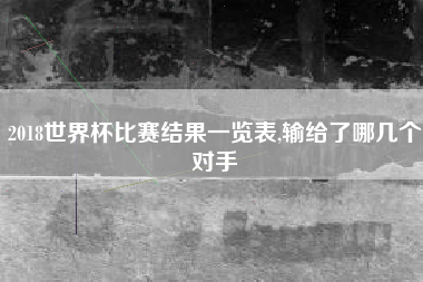 2018世界杯比赛结果一览表,输给了哪几个对手