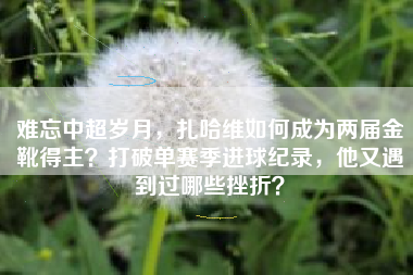 难忘中超岁月，扎哈维如何成为两届金靴得主？打破单赛季进球纪录，他又遇到过哪些挫折？