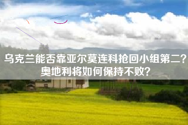乌克兰能否靠亚尔莫连科抢回小组第二?奥地利将如何保持不败?