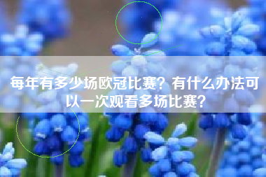每年有多少场欧冠比赛?有什么办法可以一次观看多场比赛?