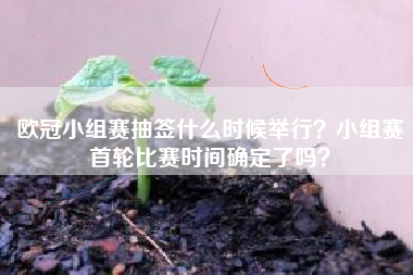 欧冠小组赛抽签什么时候举行？小组赛首轮比赛时间确定了吗？
