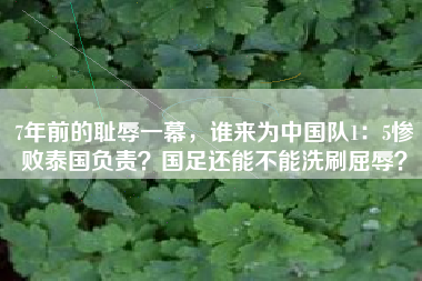 7年前的耻辱一幕，谁来为中国队1：5惨败泰国负责？国足还能不能洗刷屈辱？