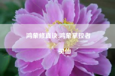 鸿蒙修真诀,鸿蒙掌控者
灵仙 鸿蒙修真诀,鸿蒙掌控者
灵仙