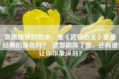 袁姗姗演的如冰，是《宫锁心玉》里最经典的角色吗？  这部剧除了她，还有谁让你印象深刻？