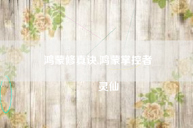 鸿蒙修真诀,鸿蒙掌控者
灵仙 鸿蒙修真诀,鸿蒙掌控者
灵仙