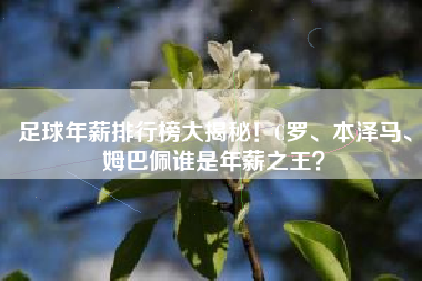 足球年薪排行榜大揭秘！C罗、本泽马、姆巴佩谁是年薪之王？
