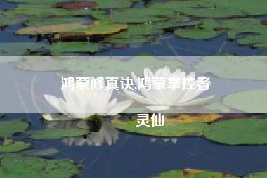 鸿蒙修真诀,鸿蒙掌控者
灵仙 鸿蒙修真诀,鸿蒙掌控者
灵仙