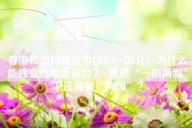 香港和澳门都是中国的一部分，为什么能独立参加奥运会？  难道“一国两制”下还能有“两国”？