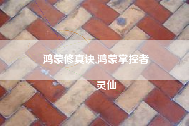 鸿蒙修真诀,鸿蒙掌控者
灵仙 鸿蒙修真诀,鸿蒙掌控者
灵仙