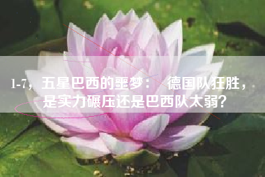 1-7，五星巴西的噩梦：  德国队狂胜， 是实力碾压还是巴西队太弱？