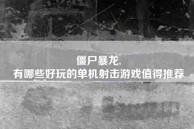 僵尸暴龙,
有哪些好玩的单机射击游戏值得推荐