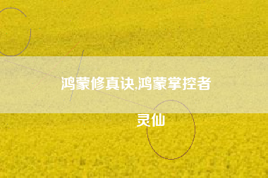 鸿蒙修真诀,鸿蒙掌控者
灵仙 鸿蒙修真诀,鸿蒙掌控者
灵仙