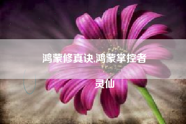 鸿蒙修真诀,鸿蒙掌控者
灵仙 鸿蒙修真诀,鸿蒙掌控者
灵仙