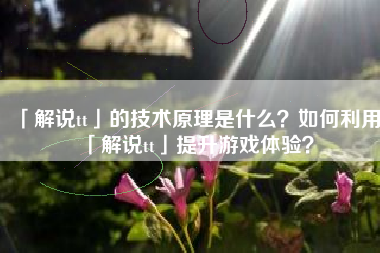 「解说tt」的技术原理是什么？如何利用「解说tt」提升游戏体验？
