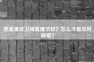 想追重庆卫视直播节目？怎么才能及时收看？