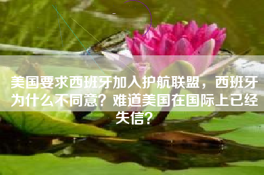 美国要求西班牙加入护航联盟，西班牙为什么不同意？难道美国在国际上已经失信？