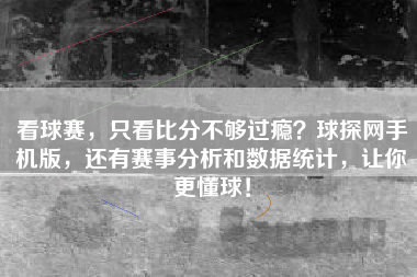 看球赛，只看比分不够过瘾？球探网手机版，还有赛事分析和数据统计，让你更懂球！