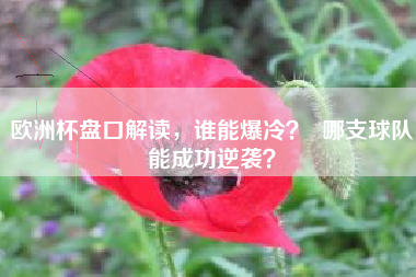 欧洲杯盘口解读，谁能爆冷？  哪支球队能成功逆袭？