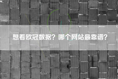想看欧冠数据？哪个网站最靠谱？