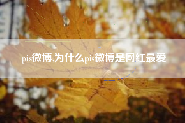 pis微博,为什么pis微博是网红最爱