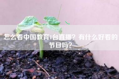 怎么看中国教育1台直播？有什么好看的节目吗？
