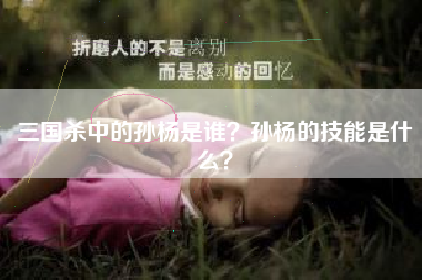 三国杀中的孙杨是谁?孙杨的技能是什么?