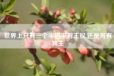世界上只有三个半国家有主权,还是另有其主